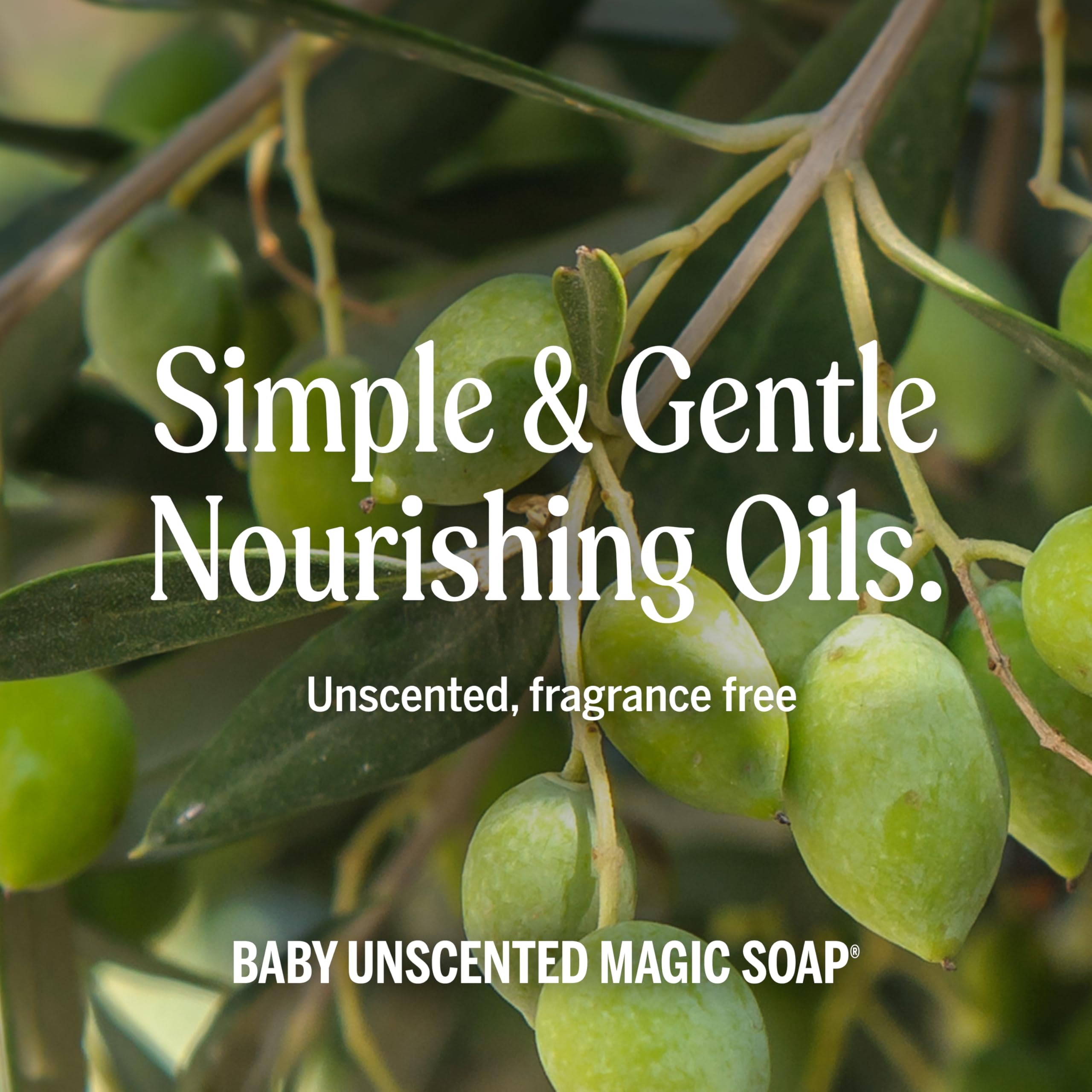 Vegan fragrance-free liquid castile soap bottle imported from the USA for gentle cleansing.