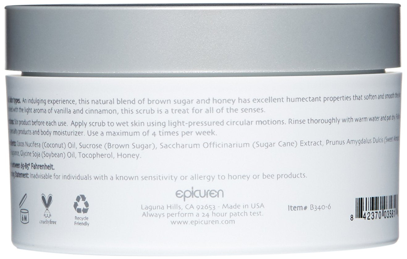 Epicuren authentic USA imported brown sugar and honey exfoliating body polish texture