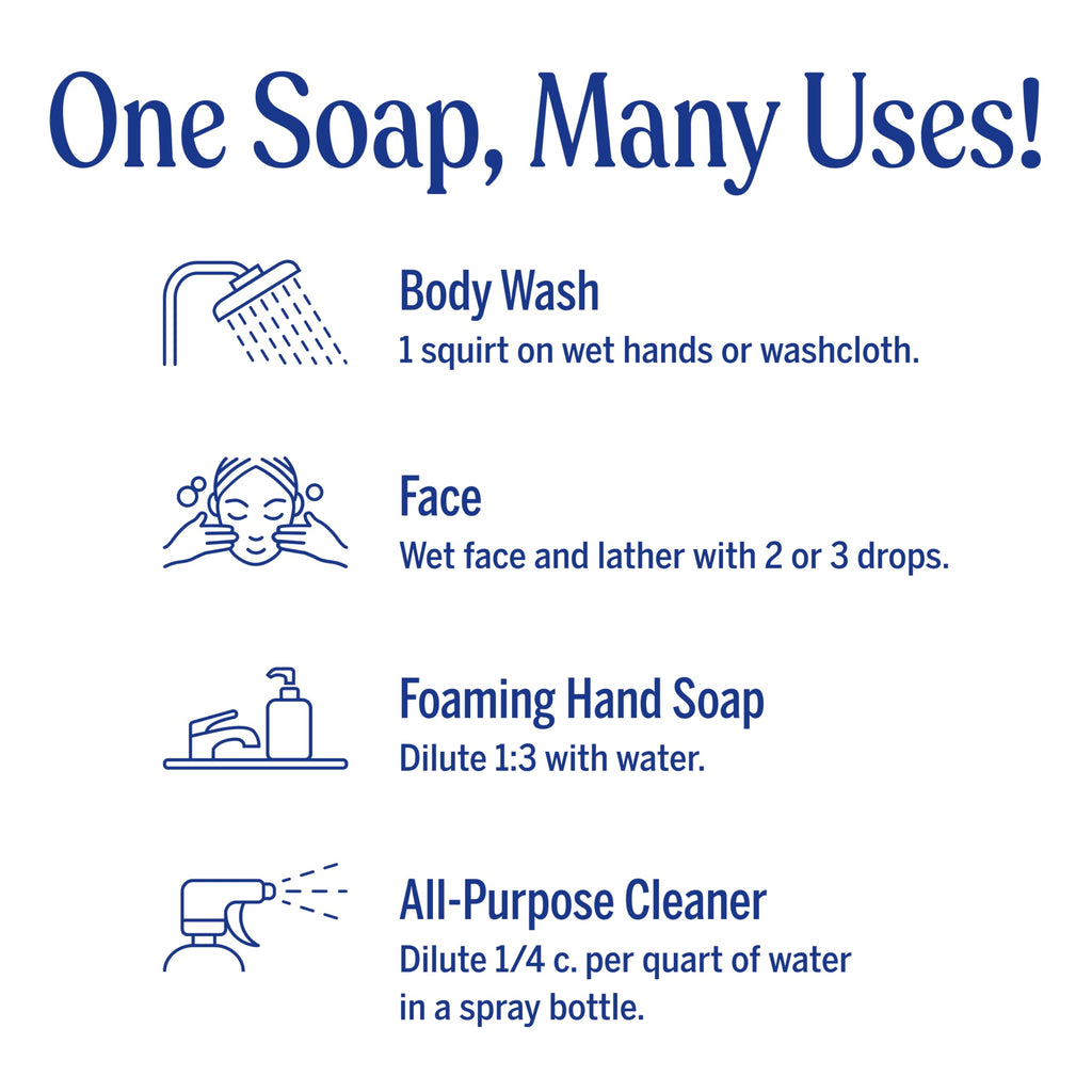 Dr. Bronner's natural body wash bottle side profile