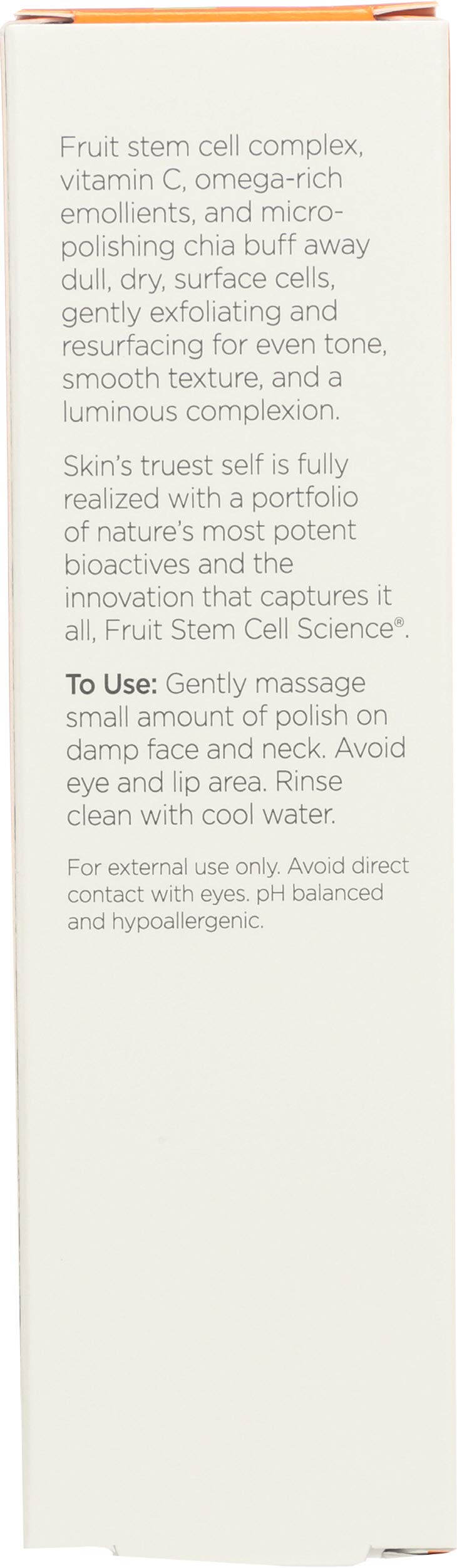Andalou Naturals 2 Ounce skin polish packaging showing Non-GMO verified certification