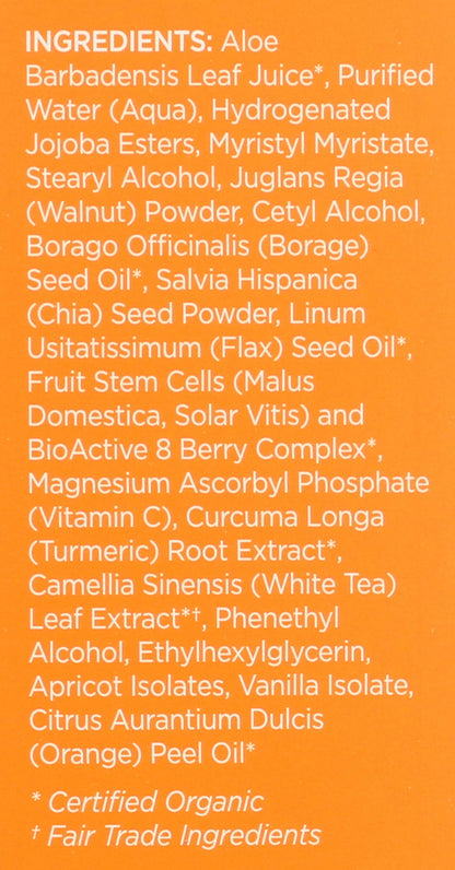Andalou Naturals brightening skin scrub bottle detailing Vitamin C ingredients
