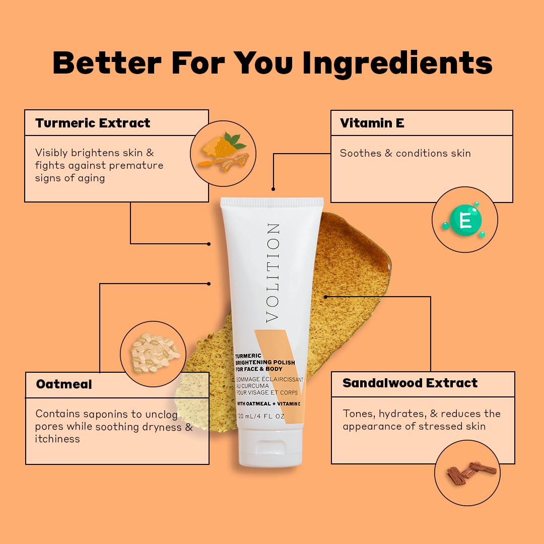 Volition Beauty Turmeric Brightening Polish face and body scrub