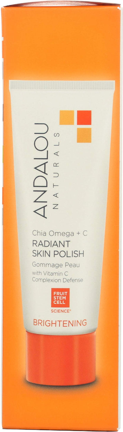 Andalou Naturals normal and combination skin exfoliating polish bottle on white background