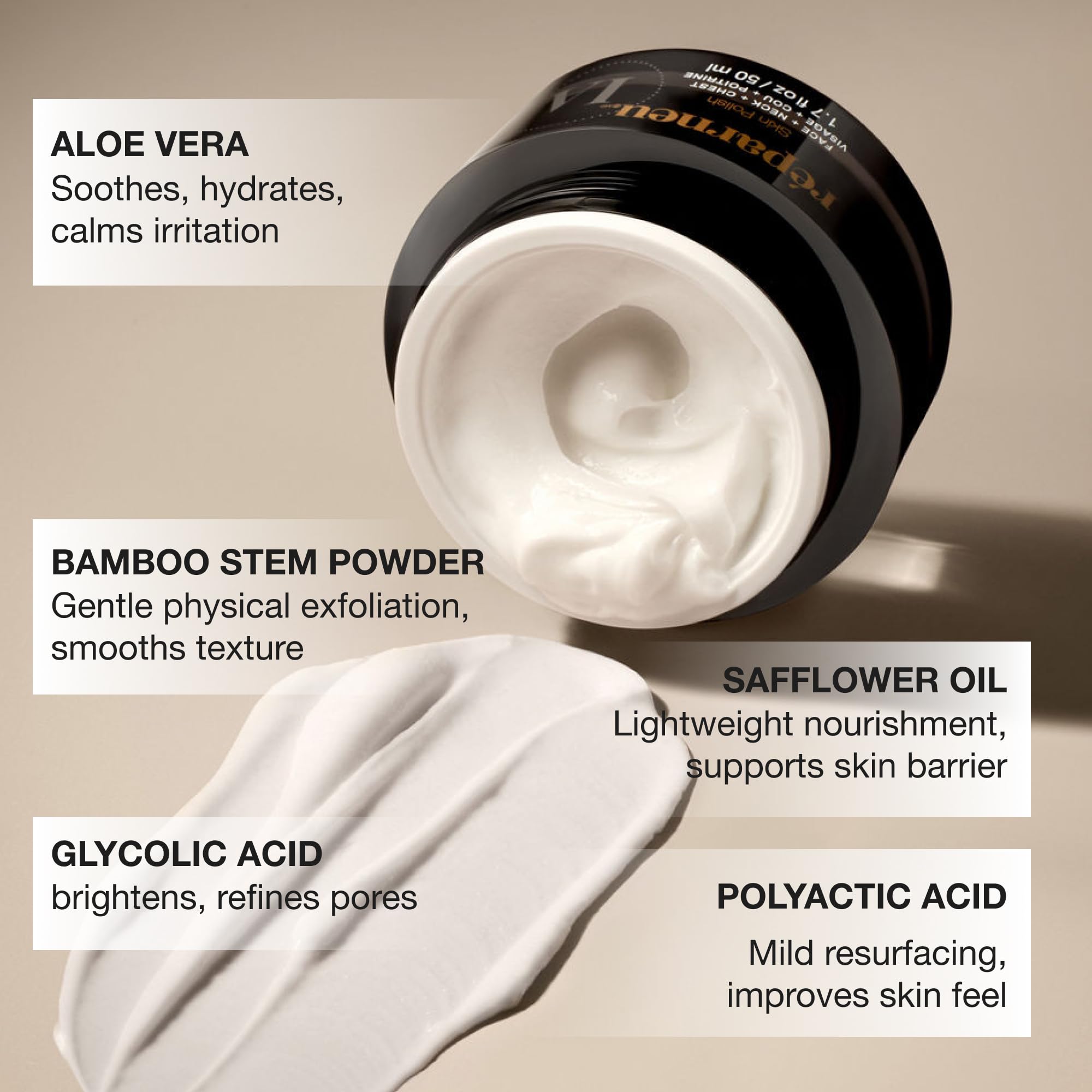 Texture of InfiniteAloe Réparneu Skin Polish cream