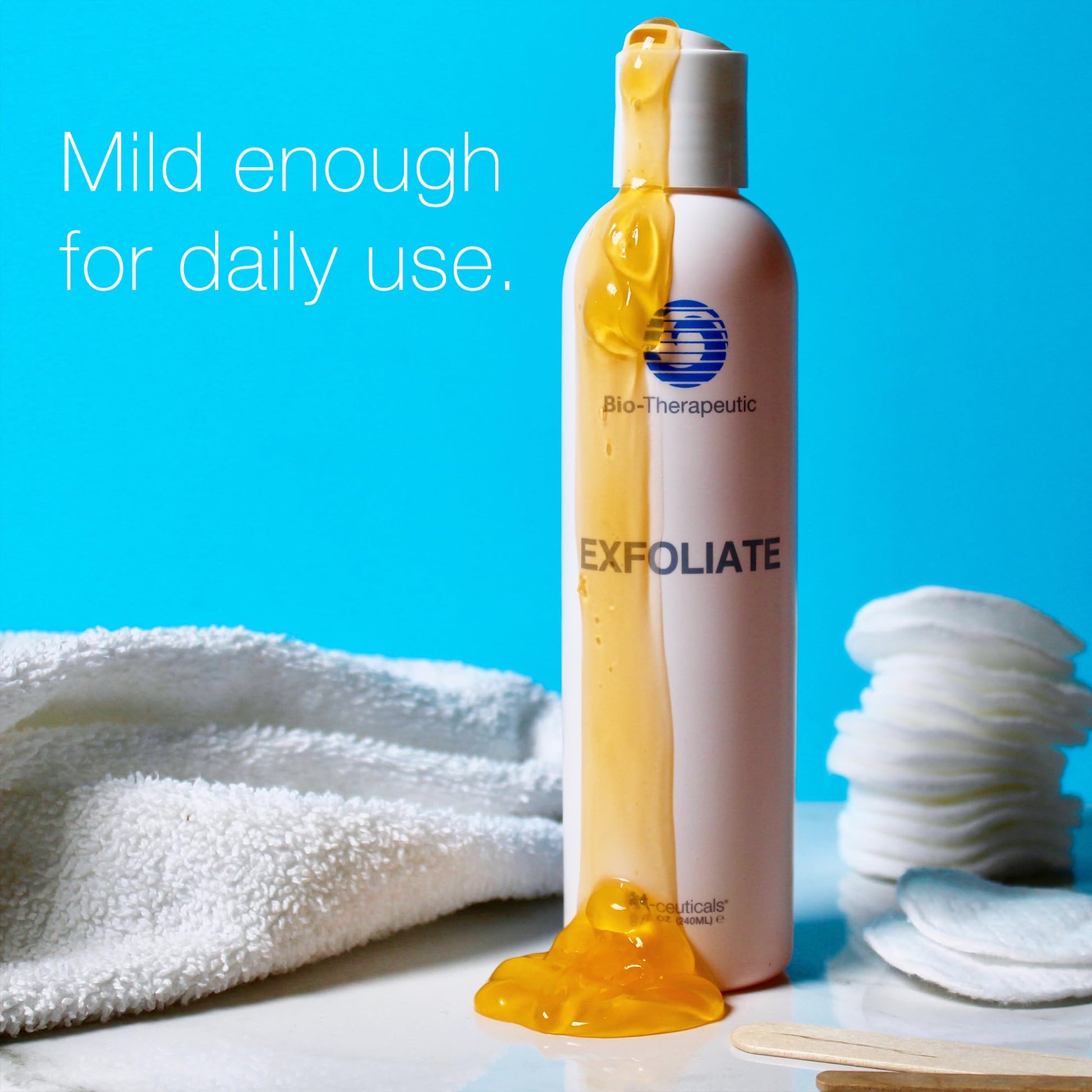 Bio-Therapeutic Exfoliate container for daily skin smoothing