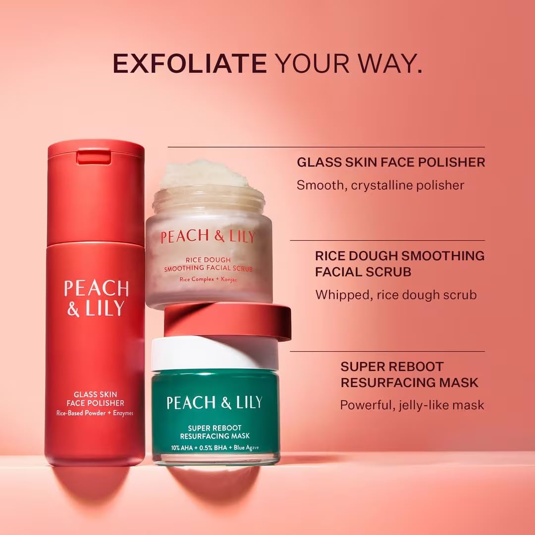 Peach And Lily Glass Skin Face Polisher usage instructions graphic