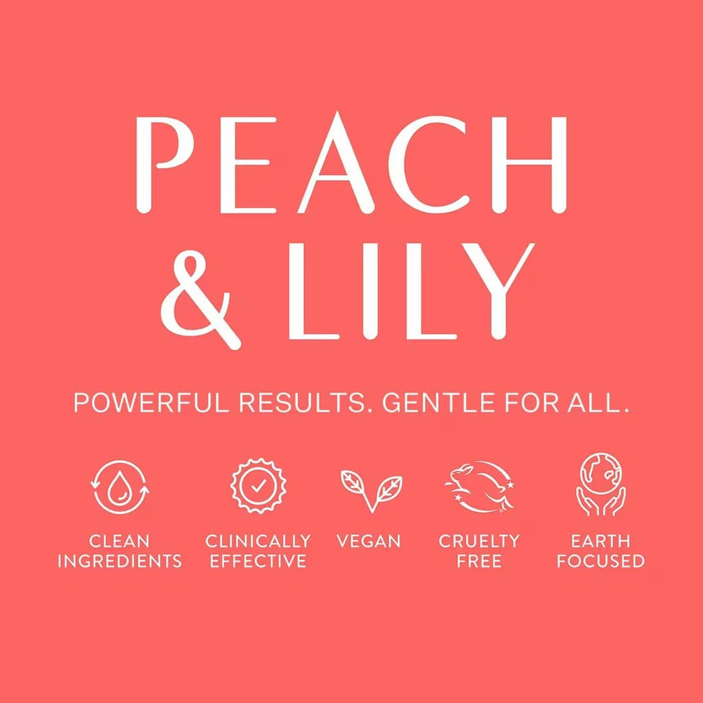 Peach And Lily Glass Skin Face Polisher lifestyle flat lay