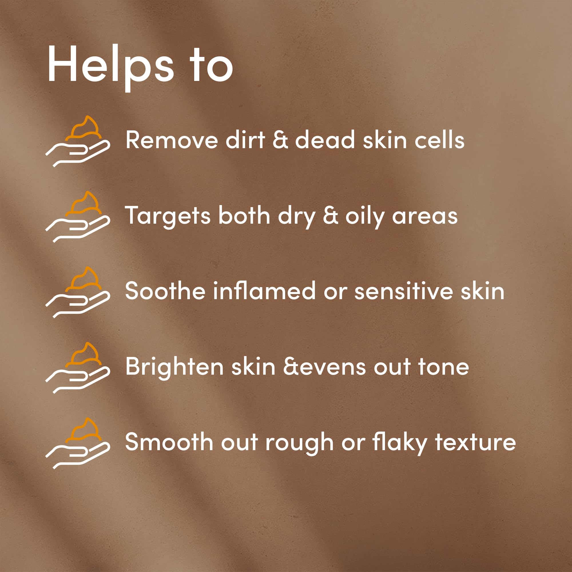 Back view of Urban Veda Radiance Exfoliating Facial Polish displaying full Ayurvedic ingredient list and usage instructions.
