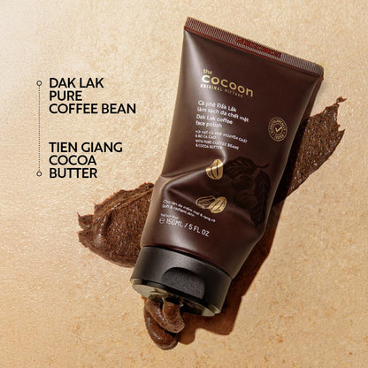 Cocoon Dak Lak Coffee Face Polish tube showing ingredients