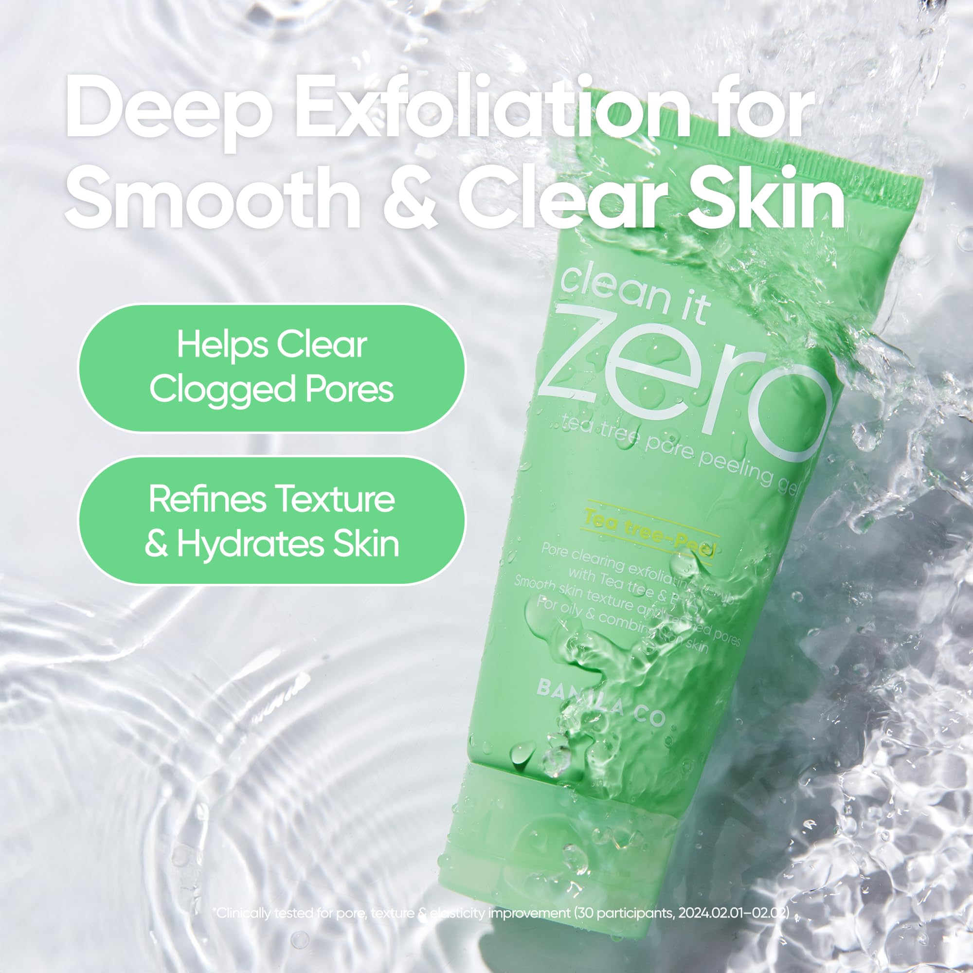 Banila Co Tea Tree Peeling Gel texture and application demonstration