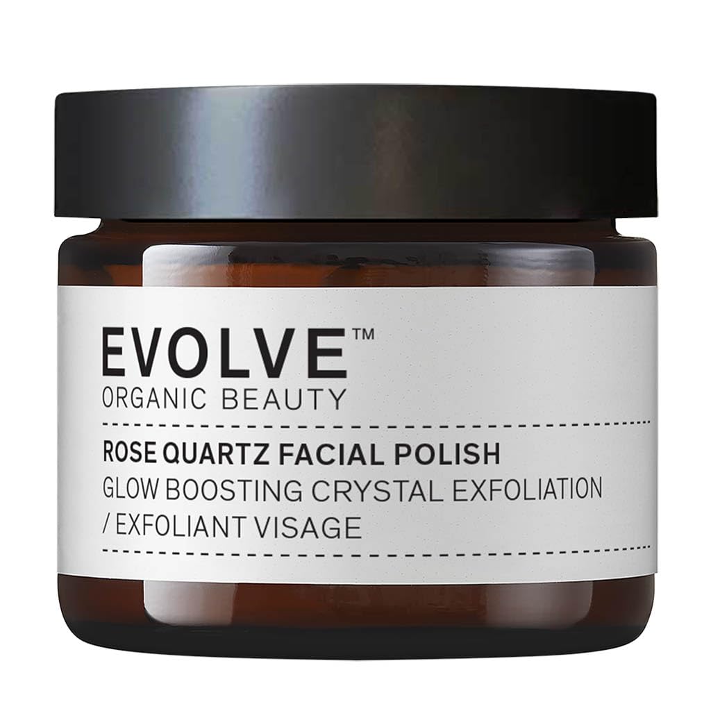 Evolve Organic Beauty Rose Quartz Facial Polish texture and color