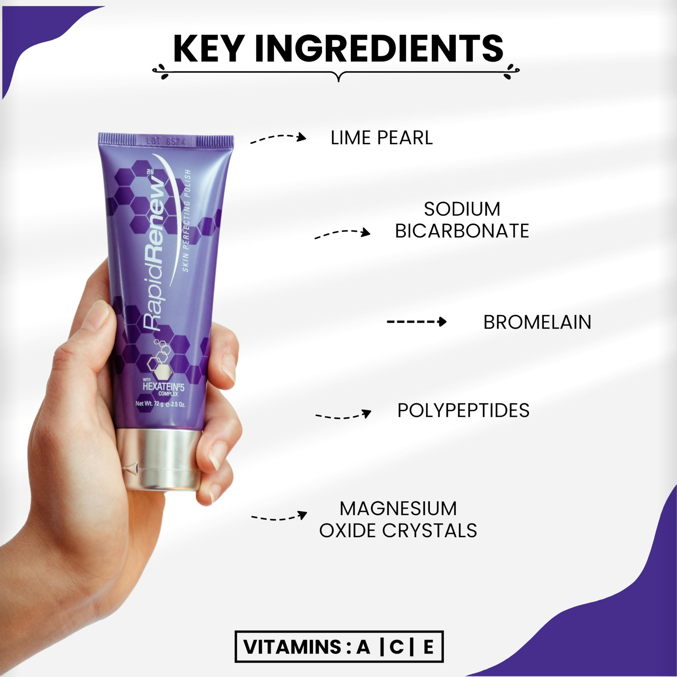 Authentic USA imported RapidRenew exfoliating face wash for radiant skin complexion.