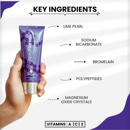 Authentic USA imported RapidRenew exfoliating face wash for radiant skin complexion.