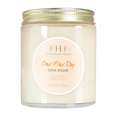 FarmHouse Fresh shea sugar exfoliating face cleanser packaging texture closeup for dry skin