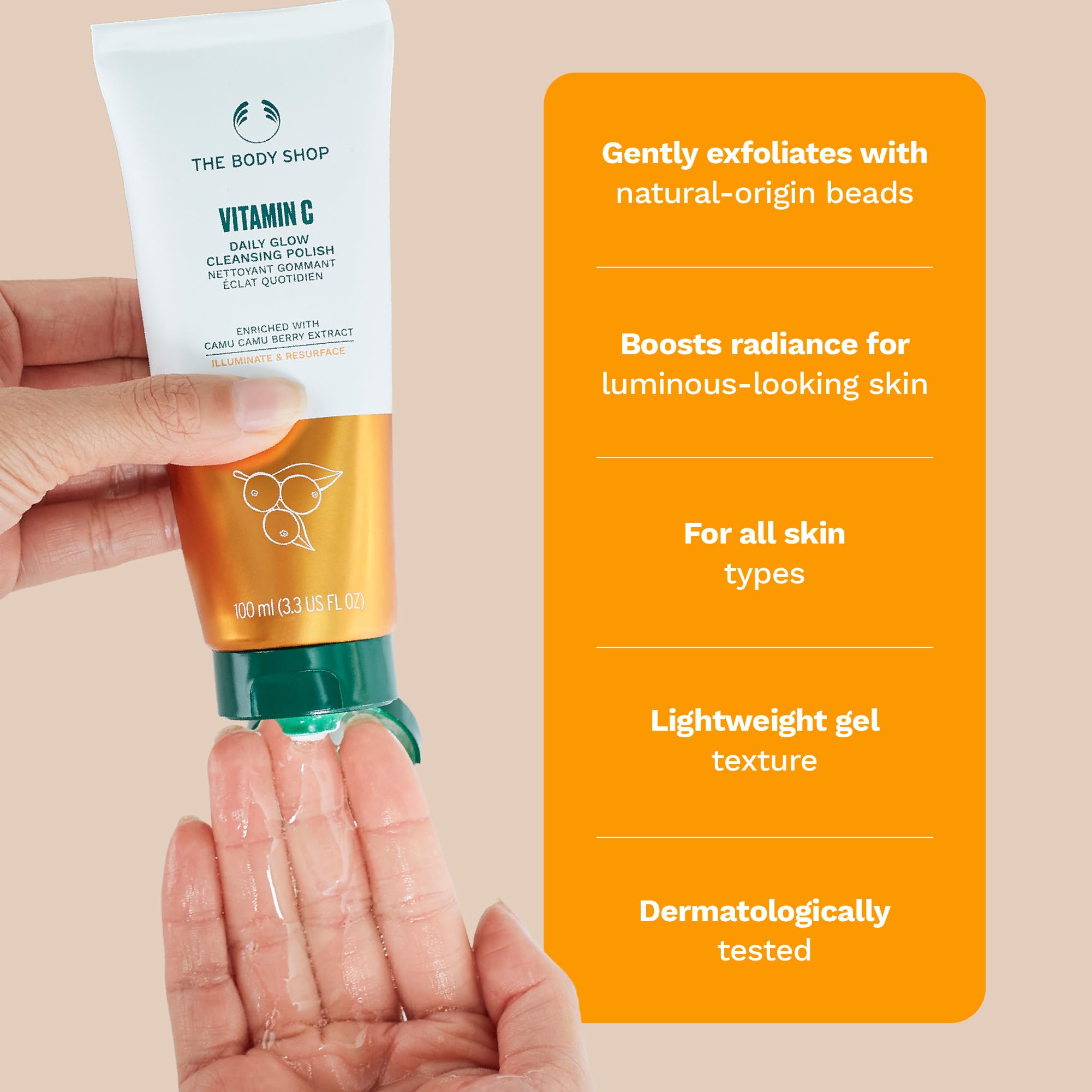 The Body Shop Vitamin C skincare routine brightening cleanser