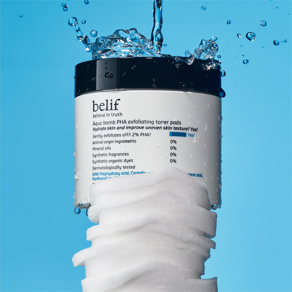 Belif sensitive skin facial toner pads lifestyle product presentation