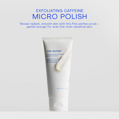The Outset Exfoliating Caffeine Micro Polish packaging details