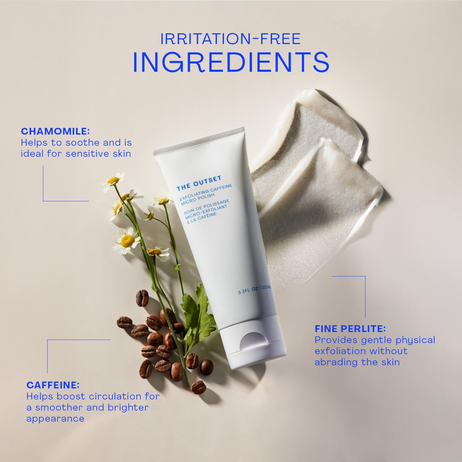 The Outset skincare brightening face polish tube