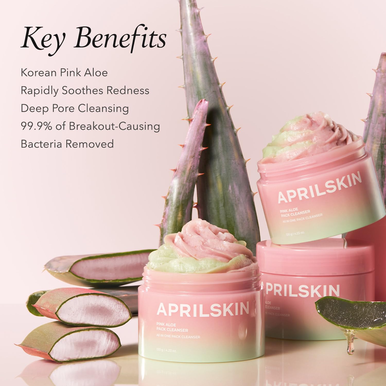 Aprilskin mask to foam cleanser application demonstration