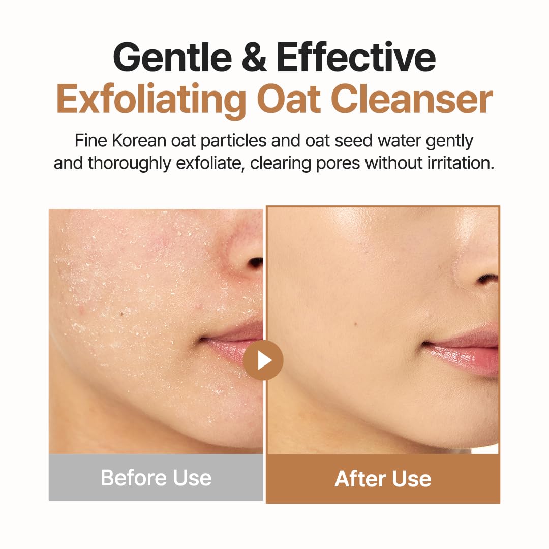 Purito Oat In Gentle Exfoliating Face Cleanser showing creamy texture