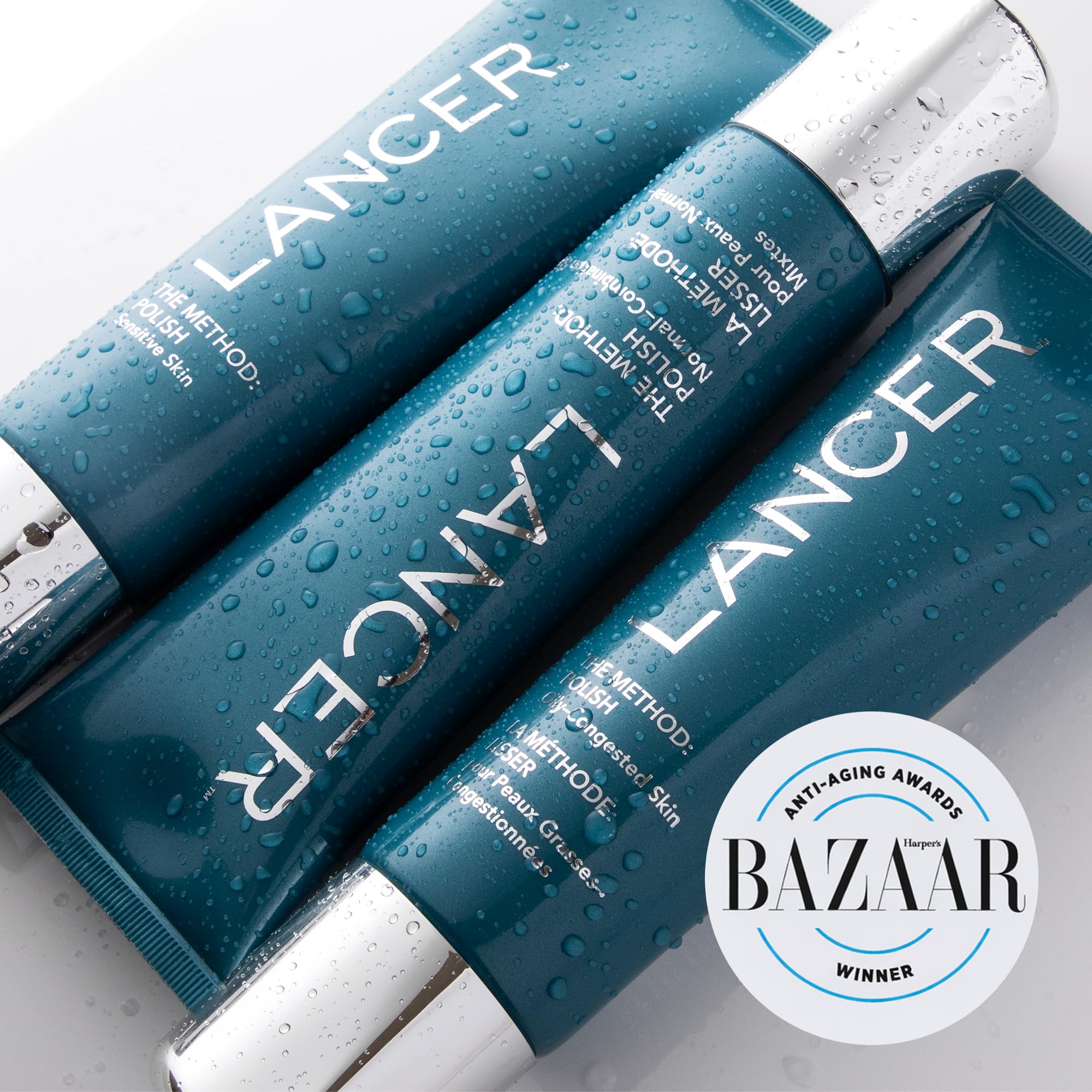Lancer daily exfoliating face scrub for normal combination skin cream texture close up