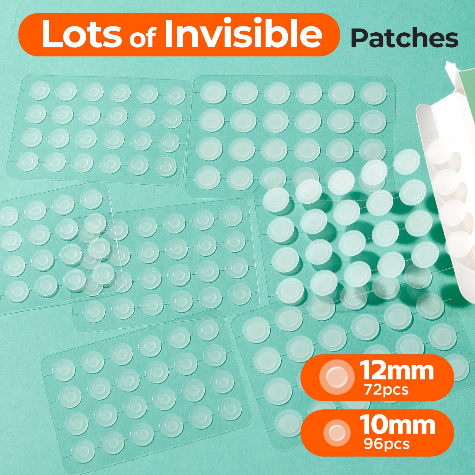 Model wearing TKTK invisible pimple patch under makeup