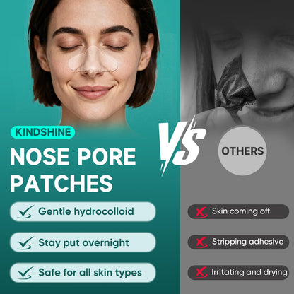 Application demonstration of Kindshine nose patches on skin