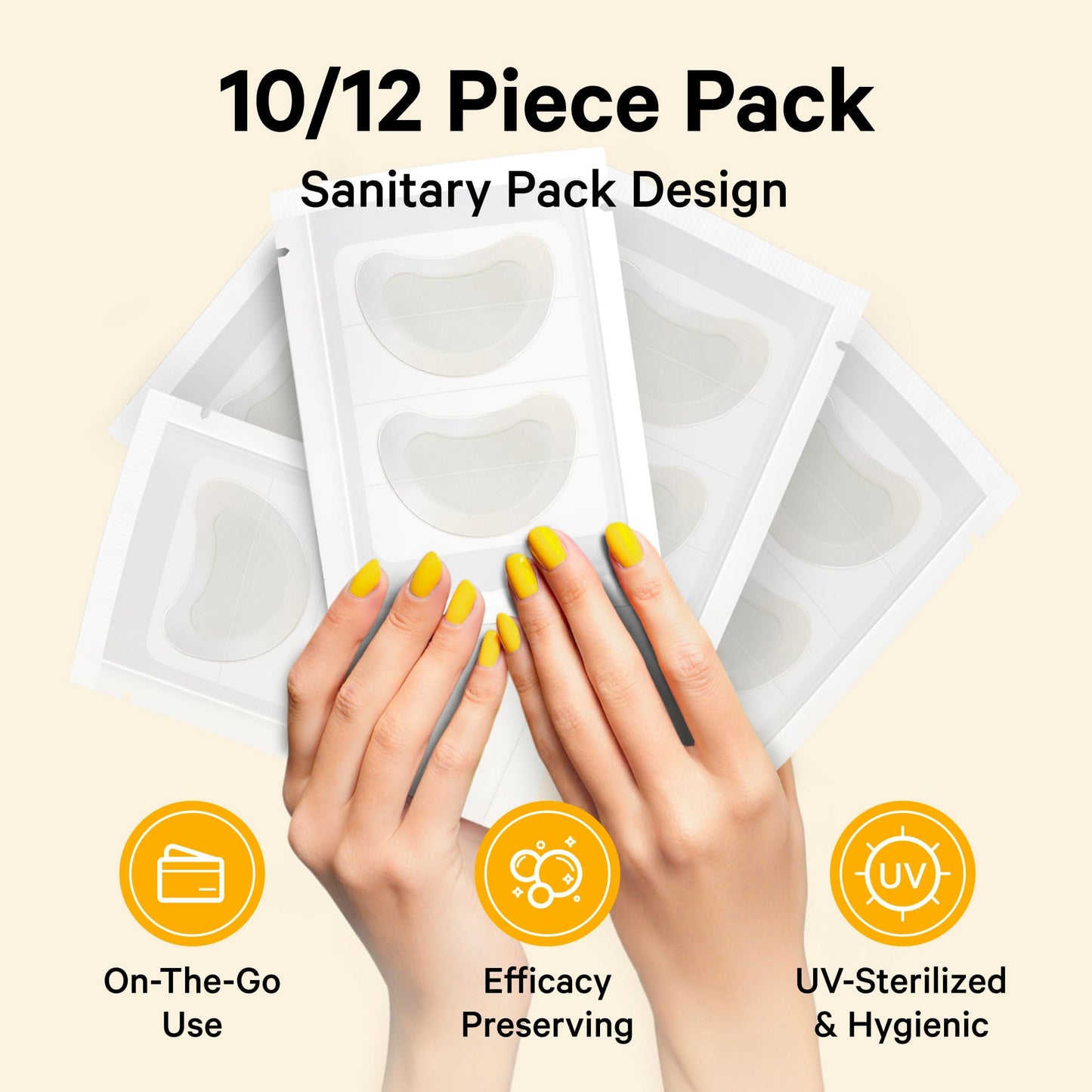 Sosky skincare patches box back view with detailed usage instructions