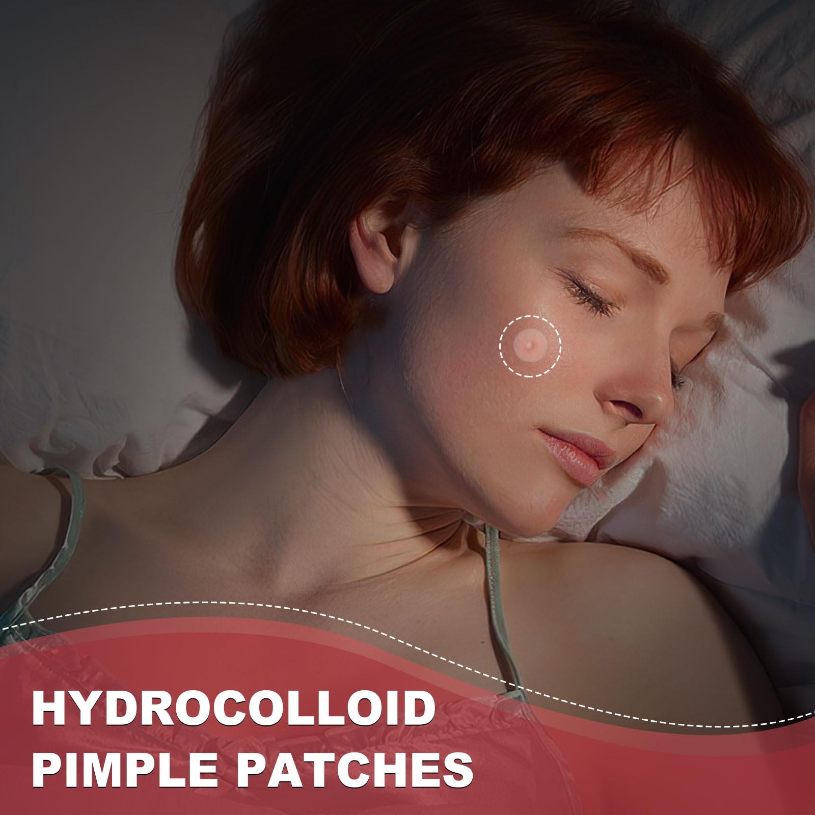 Skincare routine display featuring unbranded protective blemish hydrocolloid covers.