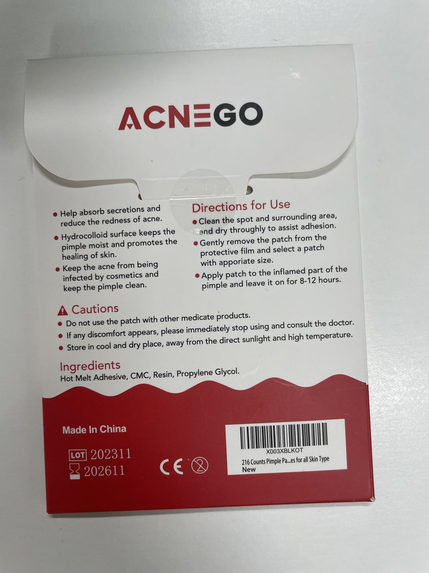 Packaging details highlighting two hundred and sixteen count overnight healing stickers.