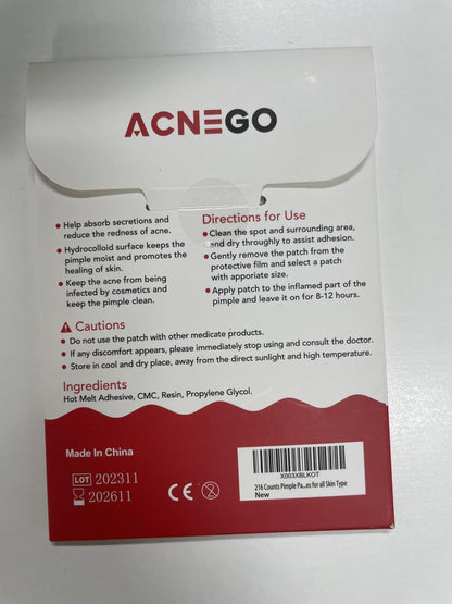 Packaging details highlighting two hundred and sixteen count overnight healing stickers.