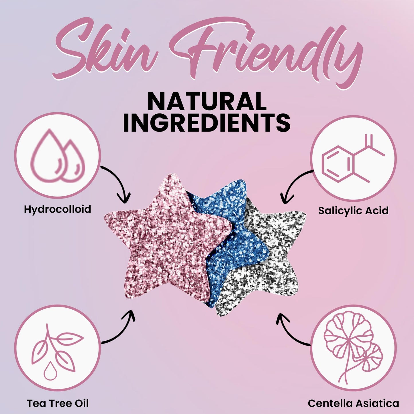 Tea tree oil and salicylic acid infused spot treatments for targeted zit healing