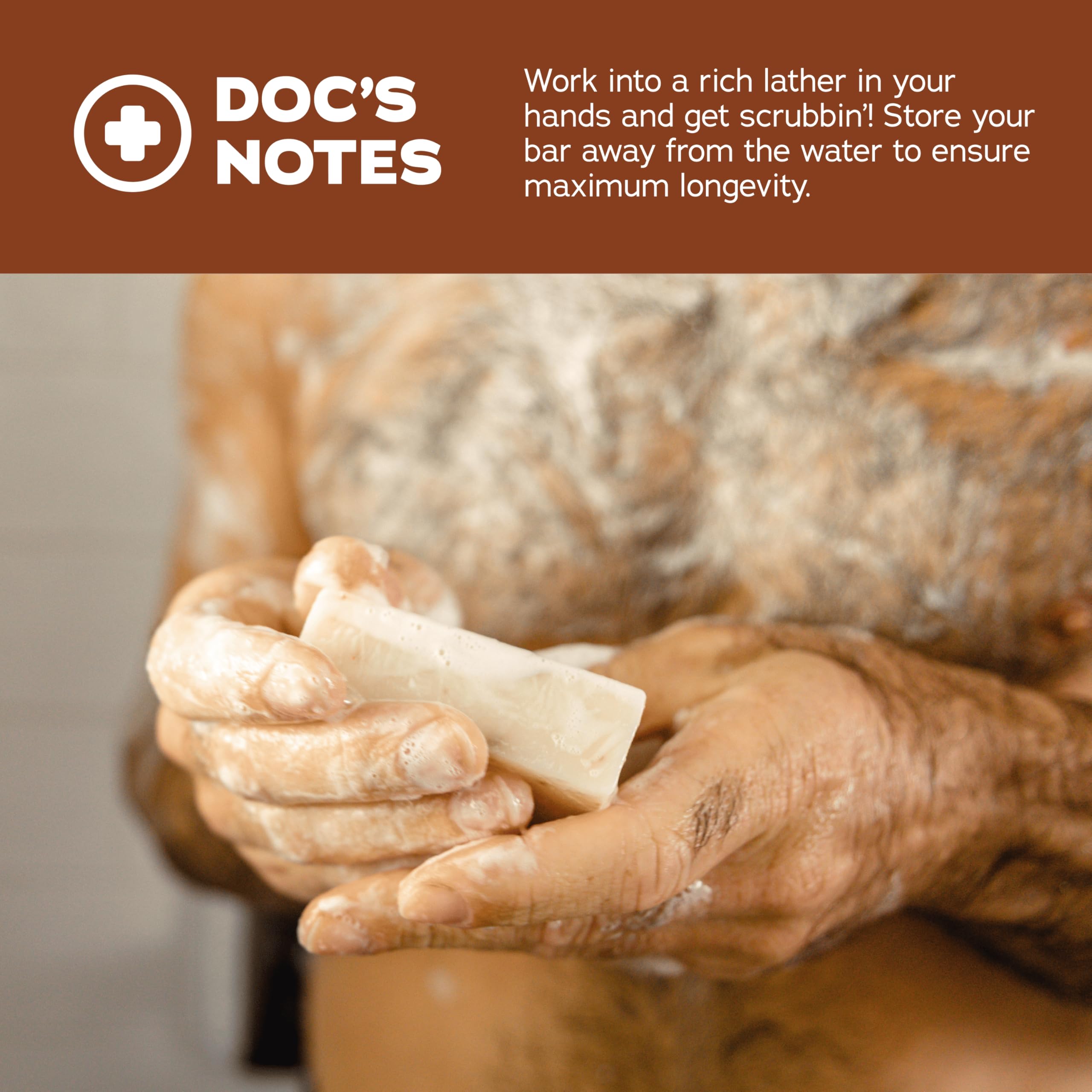 Side view of Dr. Squatch premium natural soap box highlighting ingredients and all-natural manufacturing