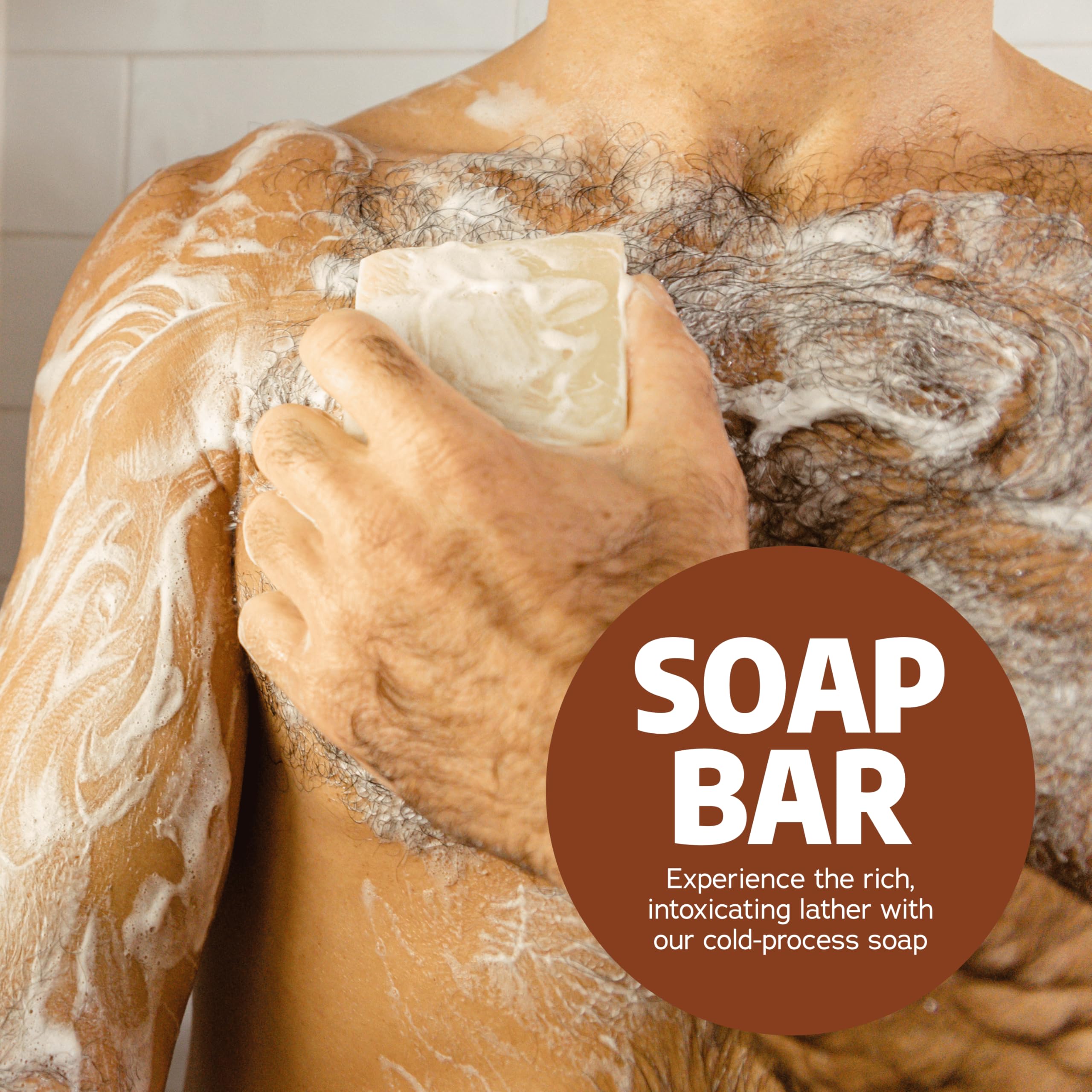 Dr. Squatch Wood Barrel Bourbon soap packaging displaying the brand logo and fragrance profile details
