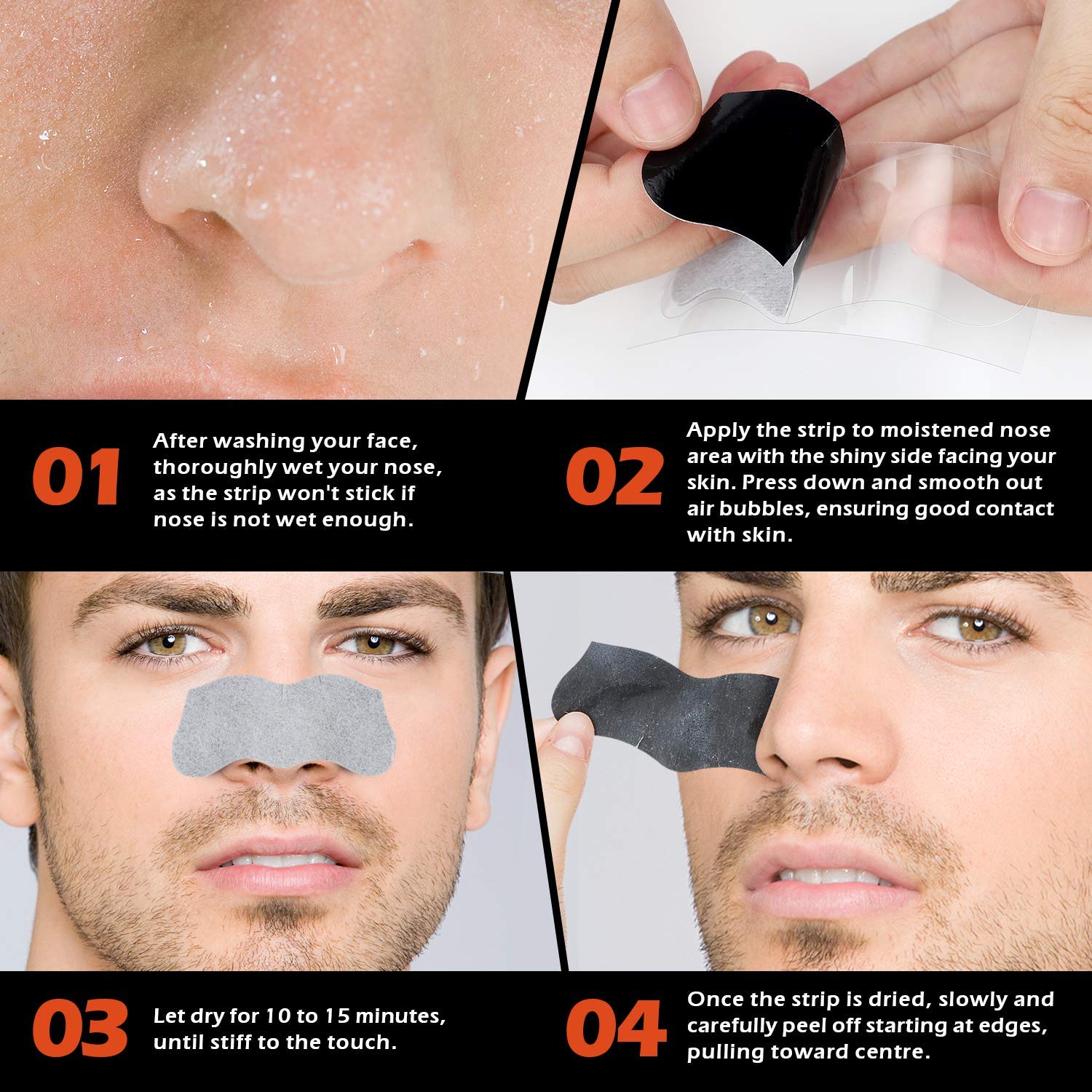 Close up view of the soft film cloth texture of the blackhead removal strips.