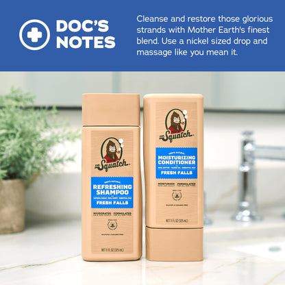 Premium imported USA Dr. Squatch men's grooming shampoo and conditioner twin pack.