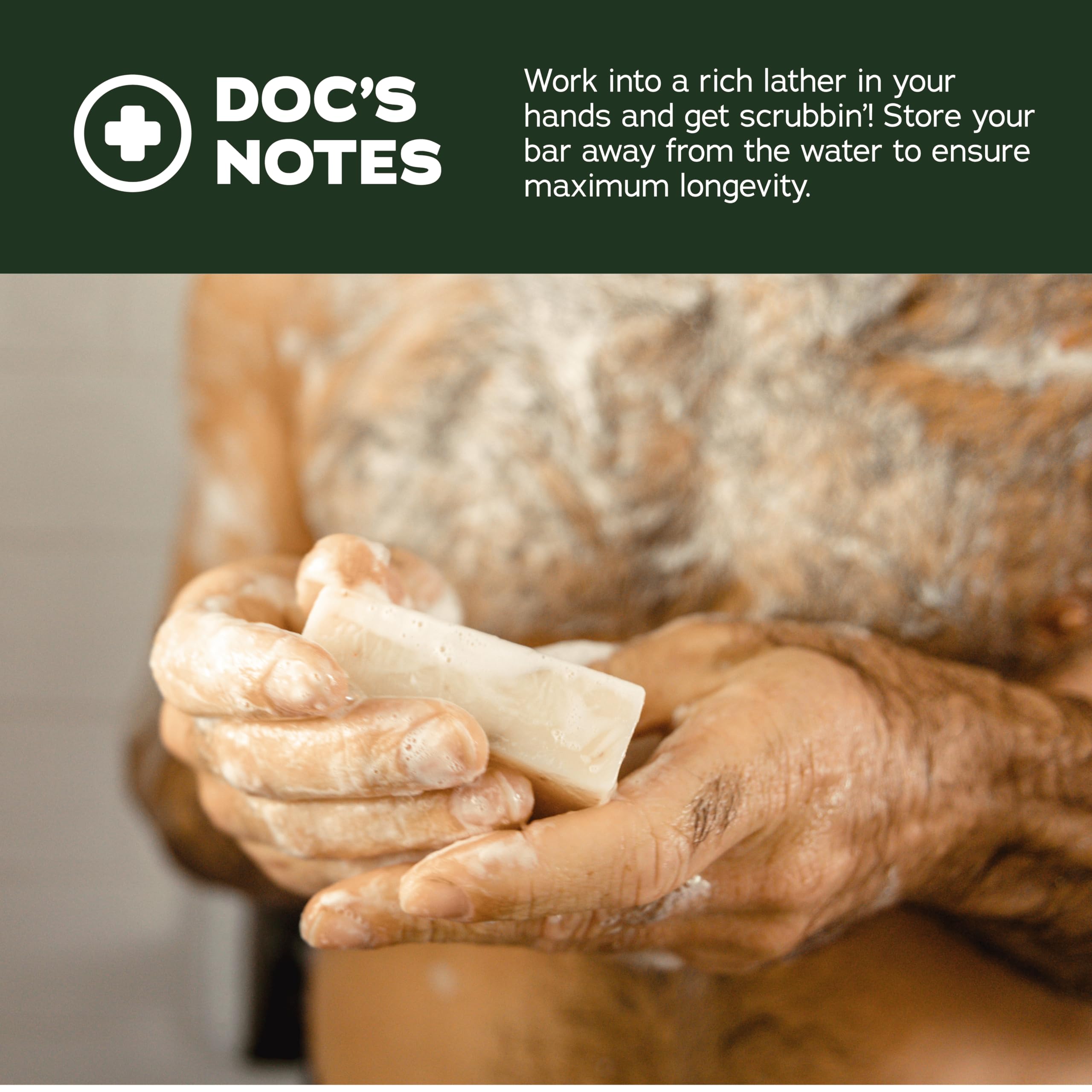 Dr. Squatch five ounce natural soap bars showing unique textured finishes and colors.