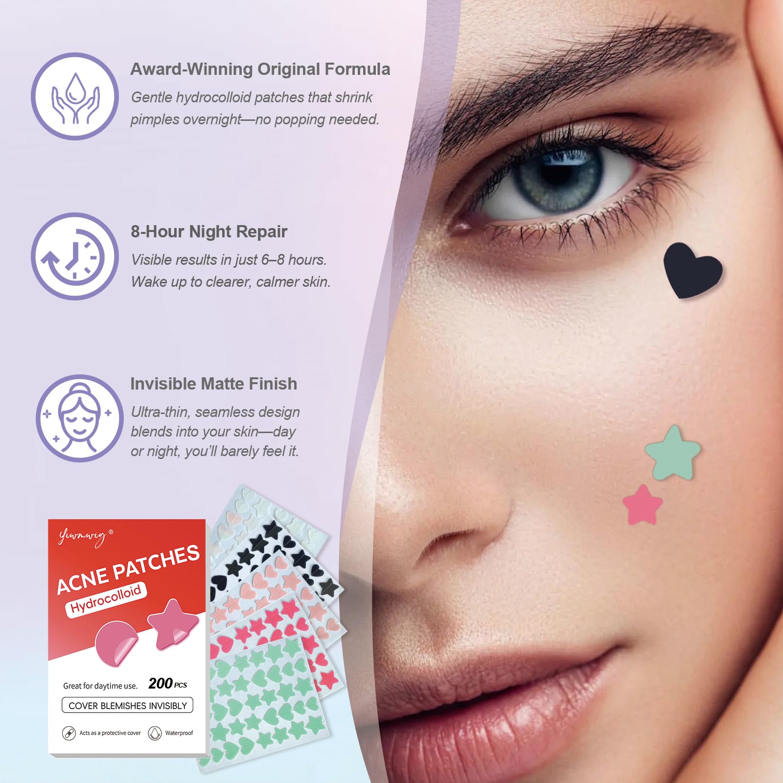 Infused spot patches featuring natural tea tree oil salicylic acid and centella asiatica ingredients