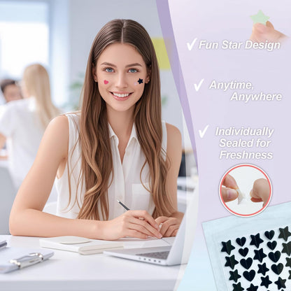 Daytime and nighttime application of skin friendly hydrocolloid acne patches for oil absorption