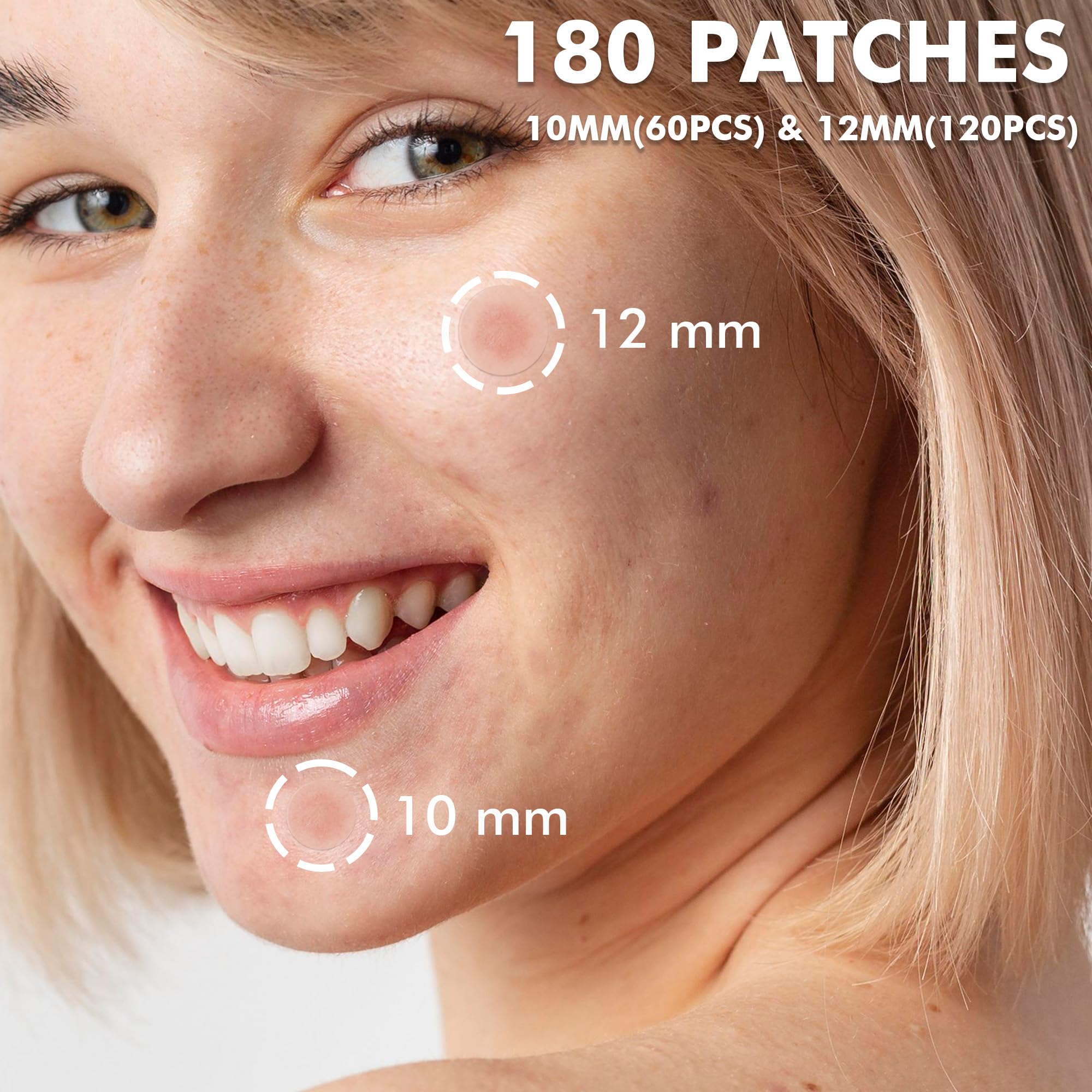 Hypoallergenic drug free acne patches for sensitive skin care and fluid absorption