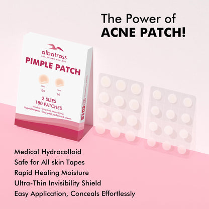 Two distinct sizes of unmedicated zit blemish patches displayed on protective clear film backing