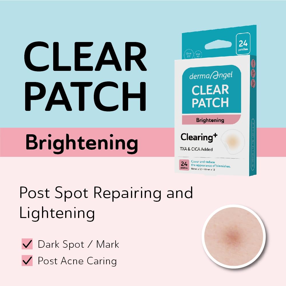 Before and after demonstration of a pimple patch absorbing fluid and fading a dark spot.