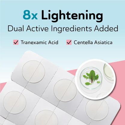 Invisible matte pimple patch applied to skin under makeup demonstrating zero point zero one centimeter thickness.