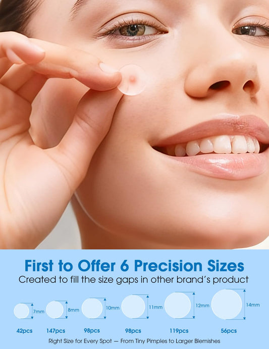 Dr. Zitacne acne patch kit displaying multiple sheets of invisible waterproof spot dots.
