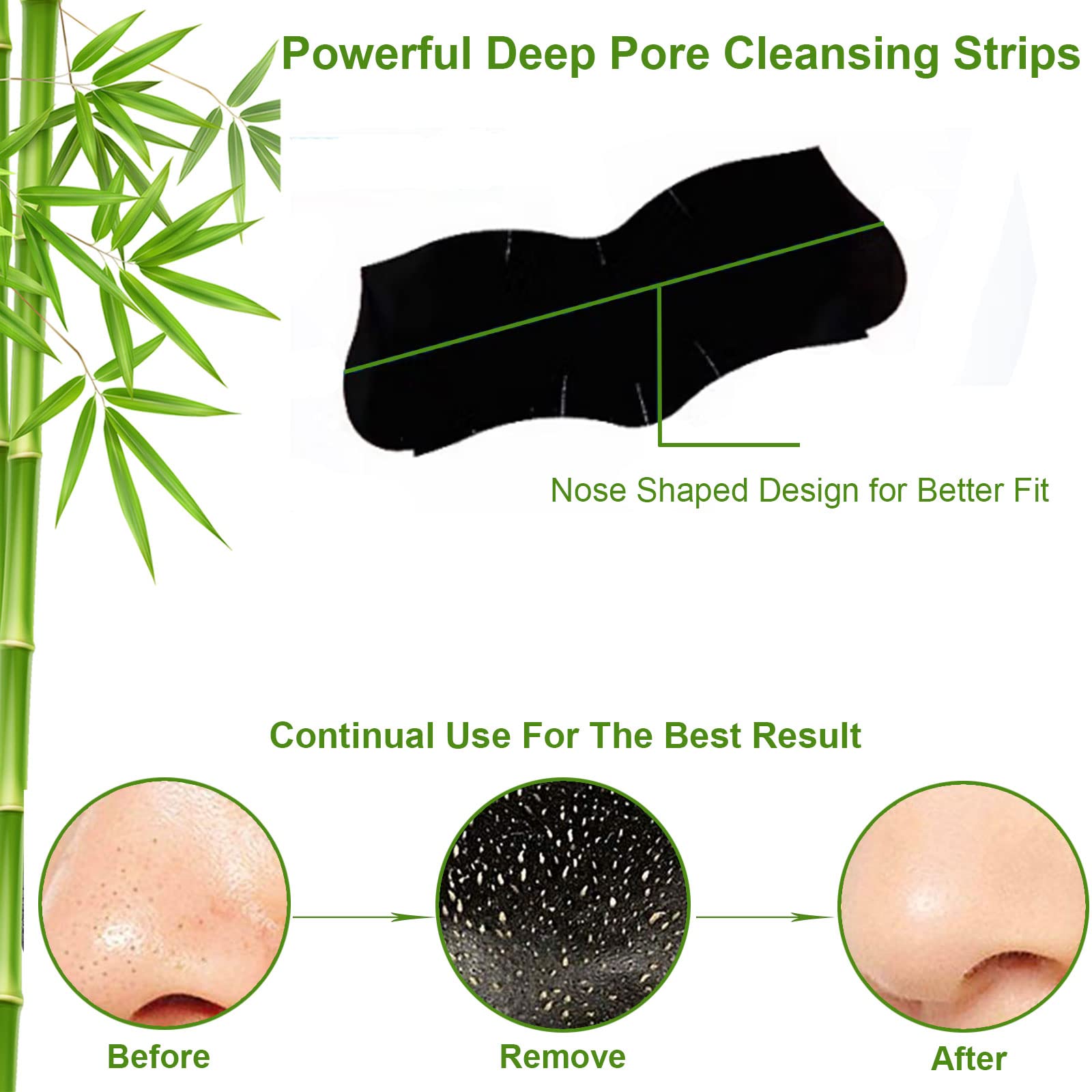 Back of product box detailing the active ingredients and deep cleansing benefits of bamboo charcoal