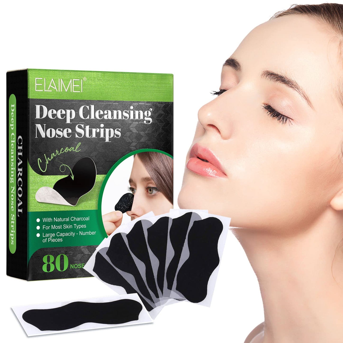 Before and after comparison graphic depicting refined skin texture and minimized pore appearance after use