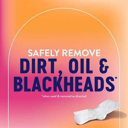 Authentic Bioré facial clarifying strips layout highlighting the triple zone application areas