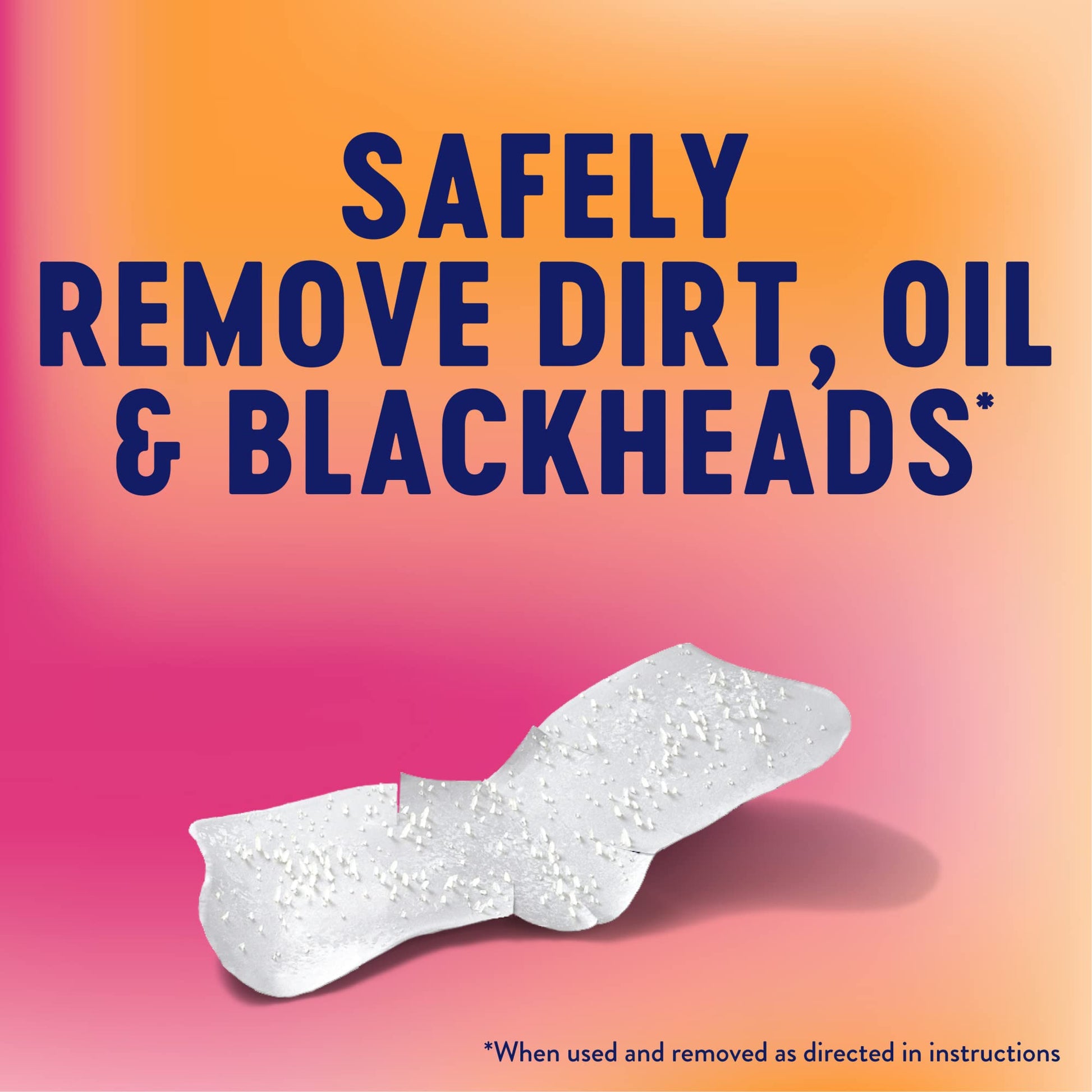 Unclogged pore demonstration graphic on the authentic USA imported Bioré packaging box