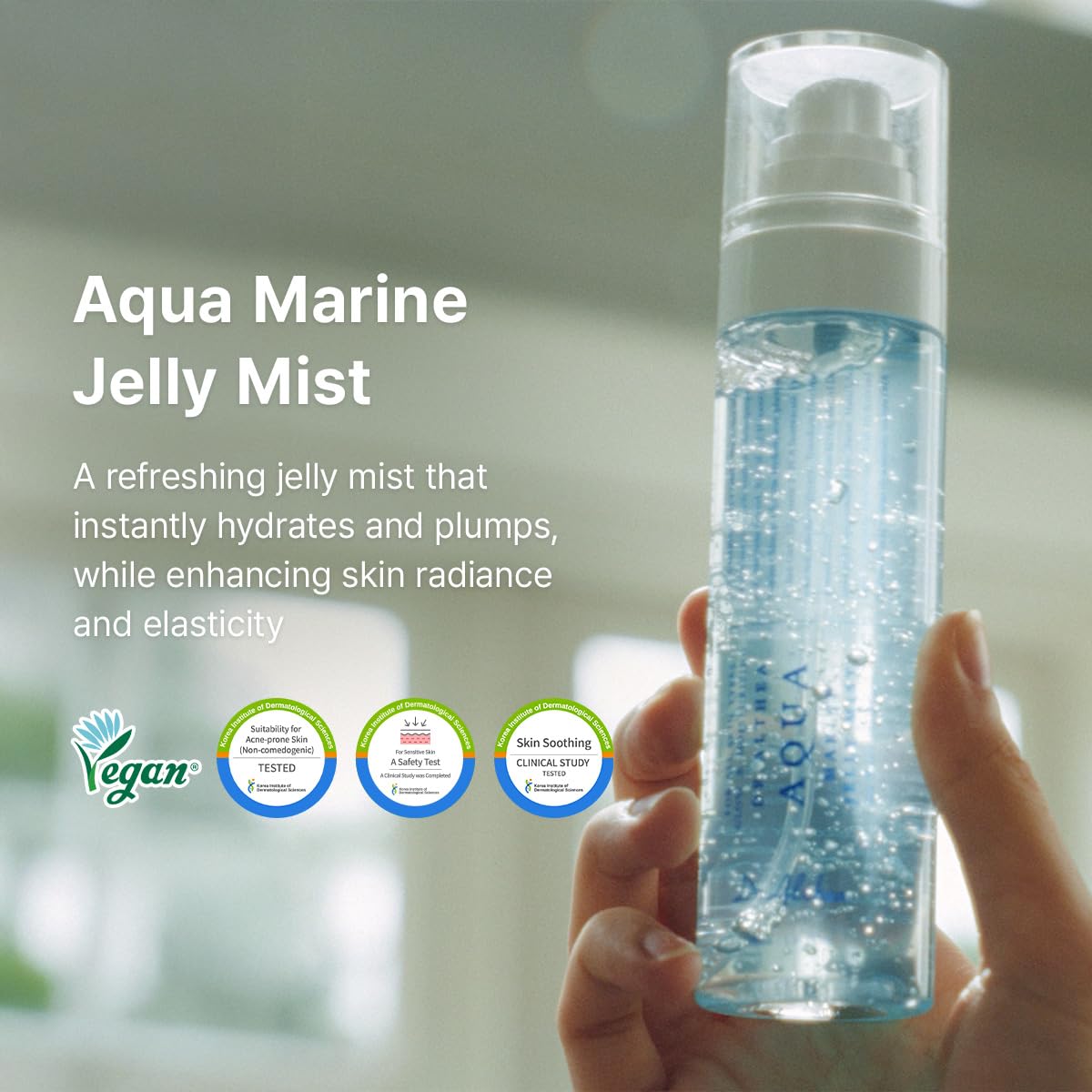 Dr. Althea cooling PDRN facial spray bottle showing the fine mist nozzle mechanism