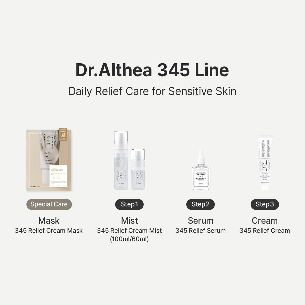 Authentic imported Dr Althea cream mist bottle label details